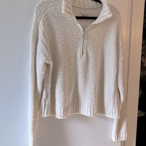Lucky Brand Women’s Half Zip Knit Sweater, beige Size Medium